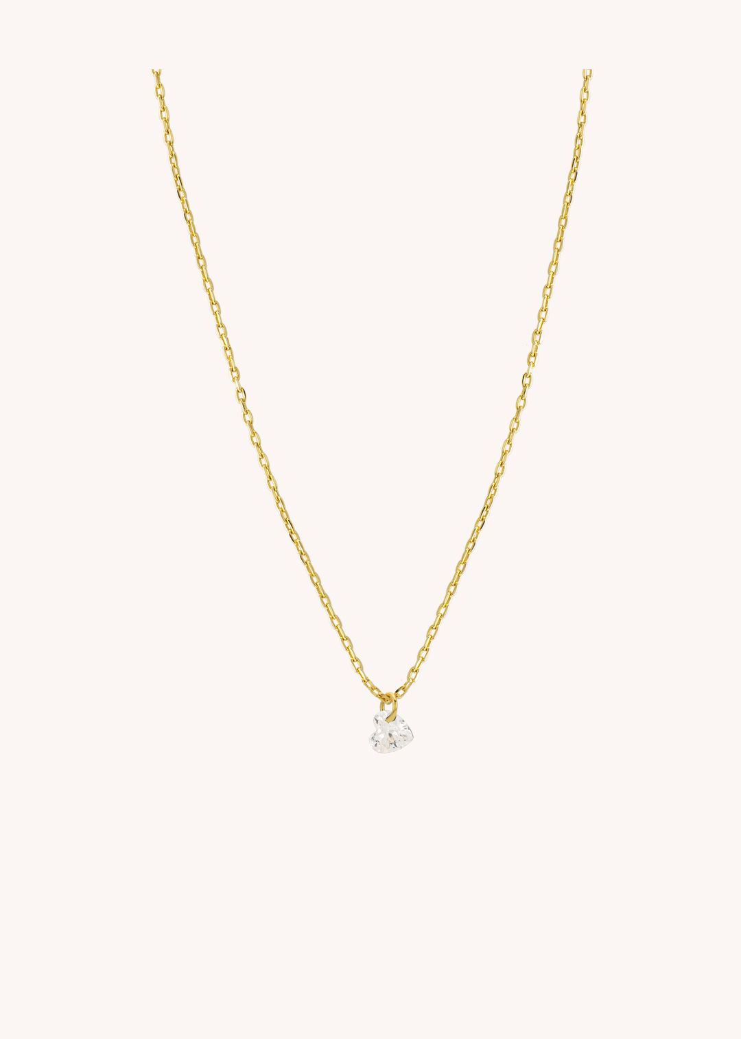 Necklace White Crystal Co-293g Gold