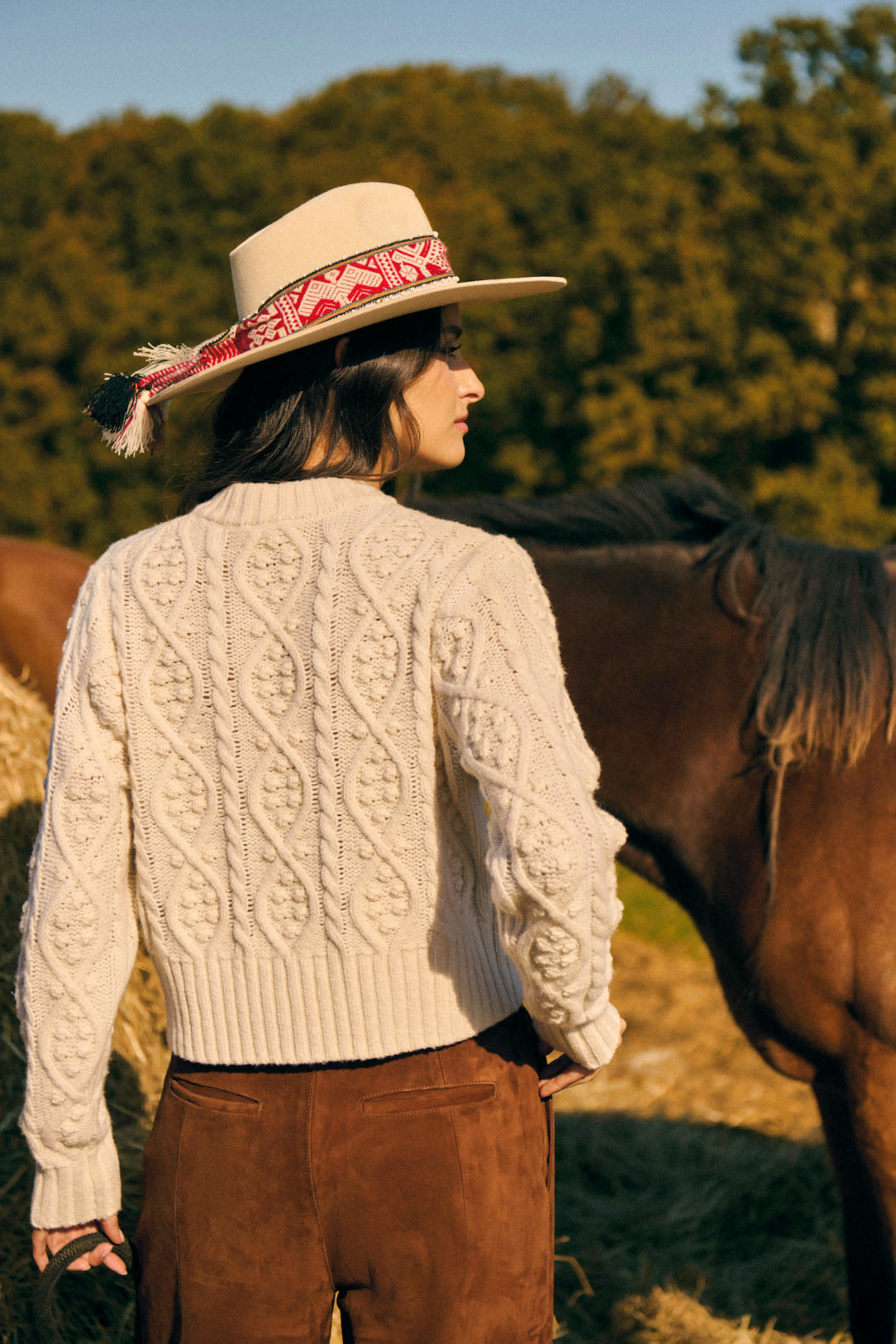 Petite Mendigote | Marcus Fitted Cable Knit Cardigan - Ecru