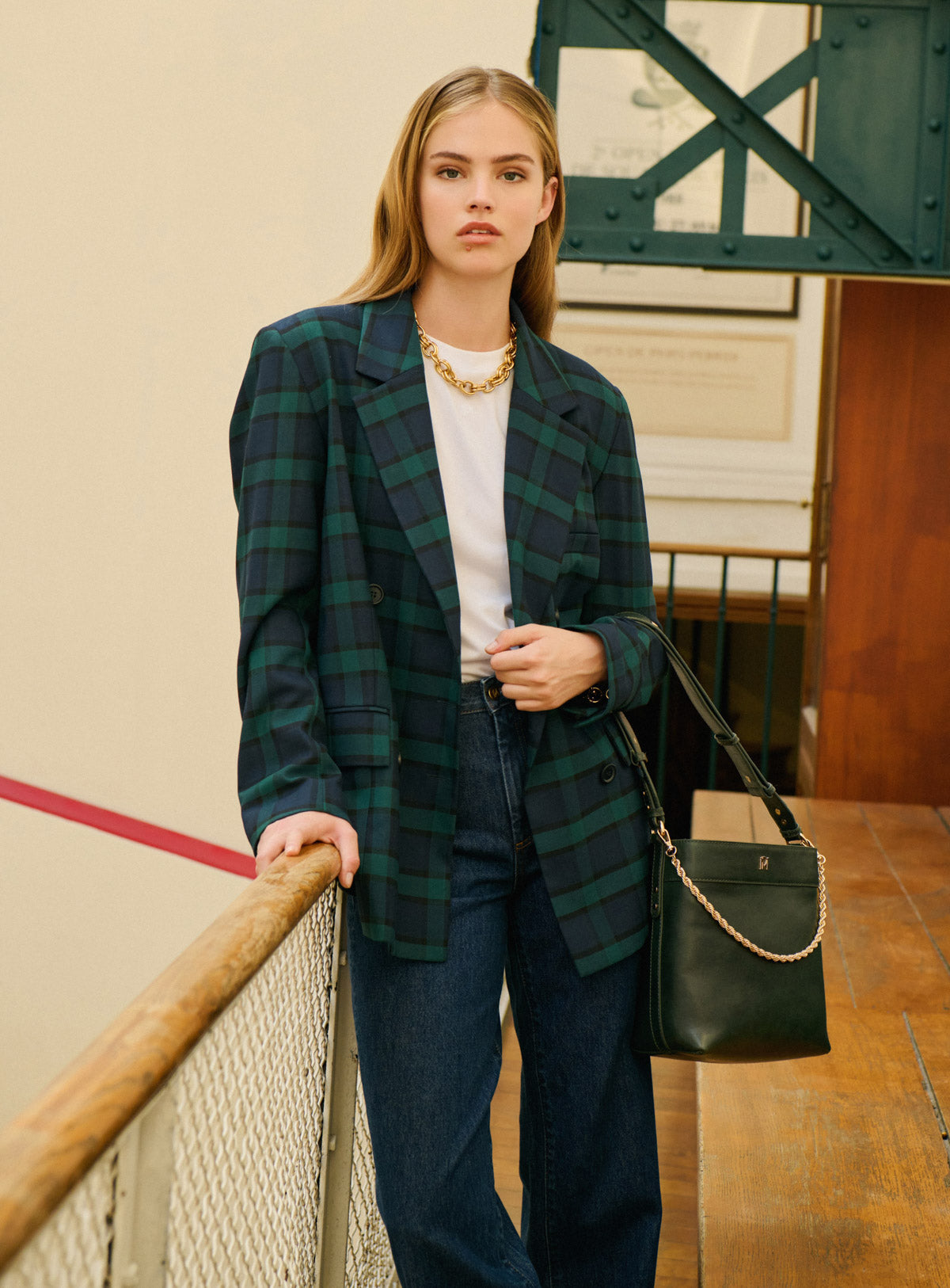Jacket 225oun 225ouna Check Navy
