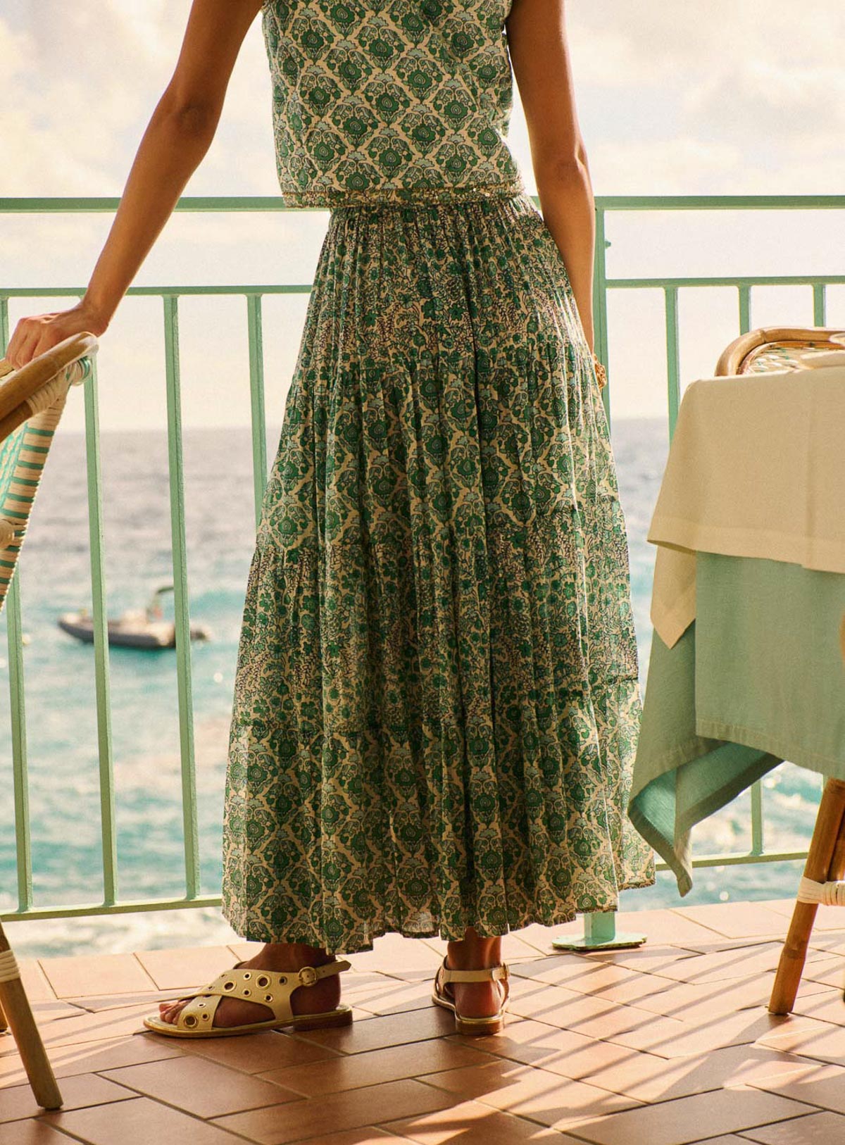 Skirt Jill In Jill Indian Emeraude