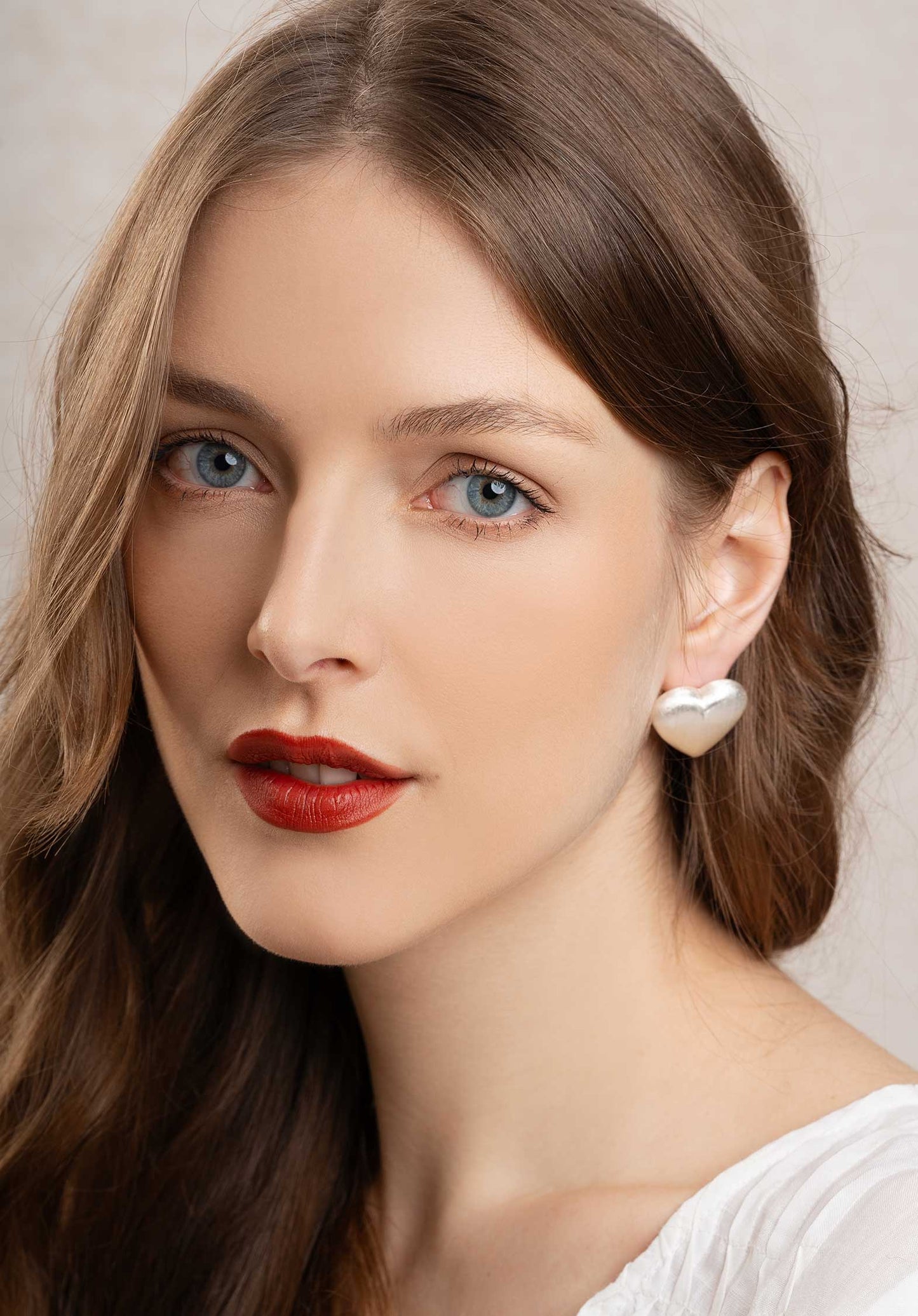 Earring Chrome He Chrome Heart Silver