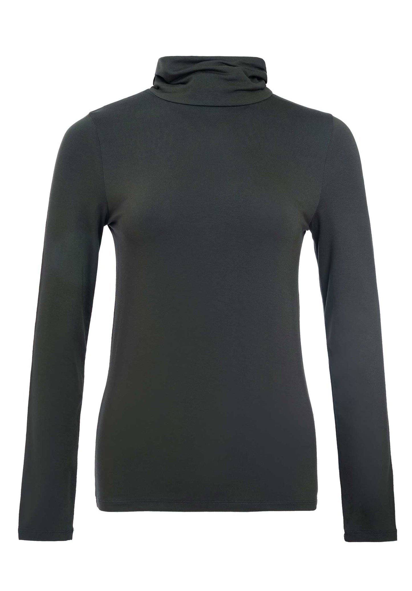 Majestic | Turtleneck Tee - Second Skin Fit Forest
