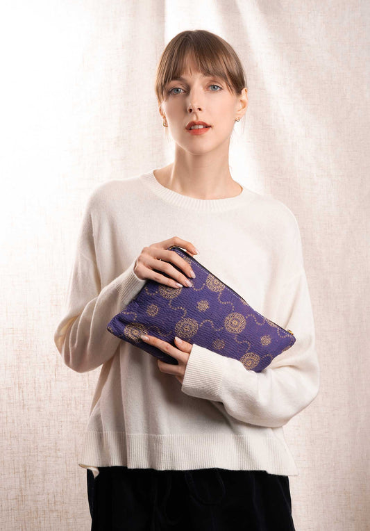 Pouch Pochette Pochette Kantha Multi