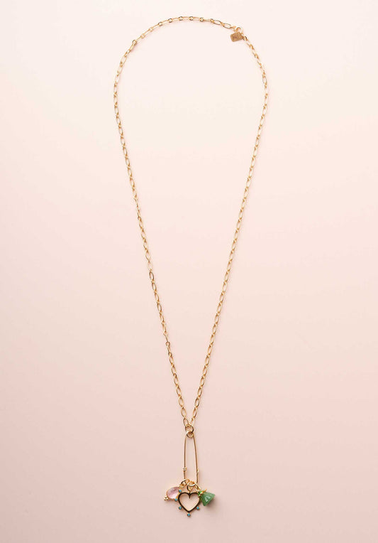 Necklace Pe9 Patty Jade-Heart-Pink