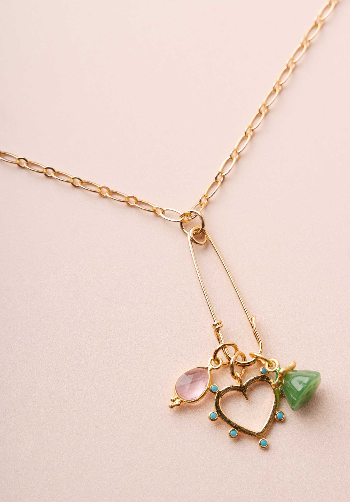 Necklace Pe9 Patty Jade-Heart-Pink