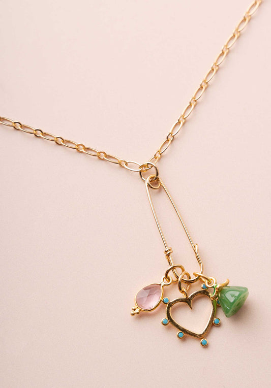 Necklace Pe9 Patty Jade-Heart-Pink