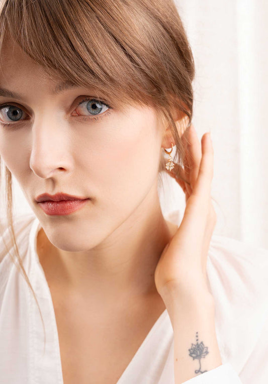 Earring Bo155 Clover Gold