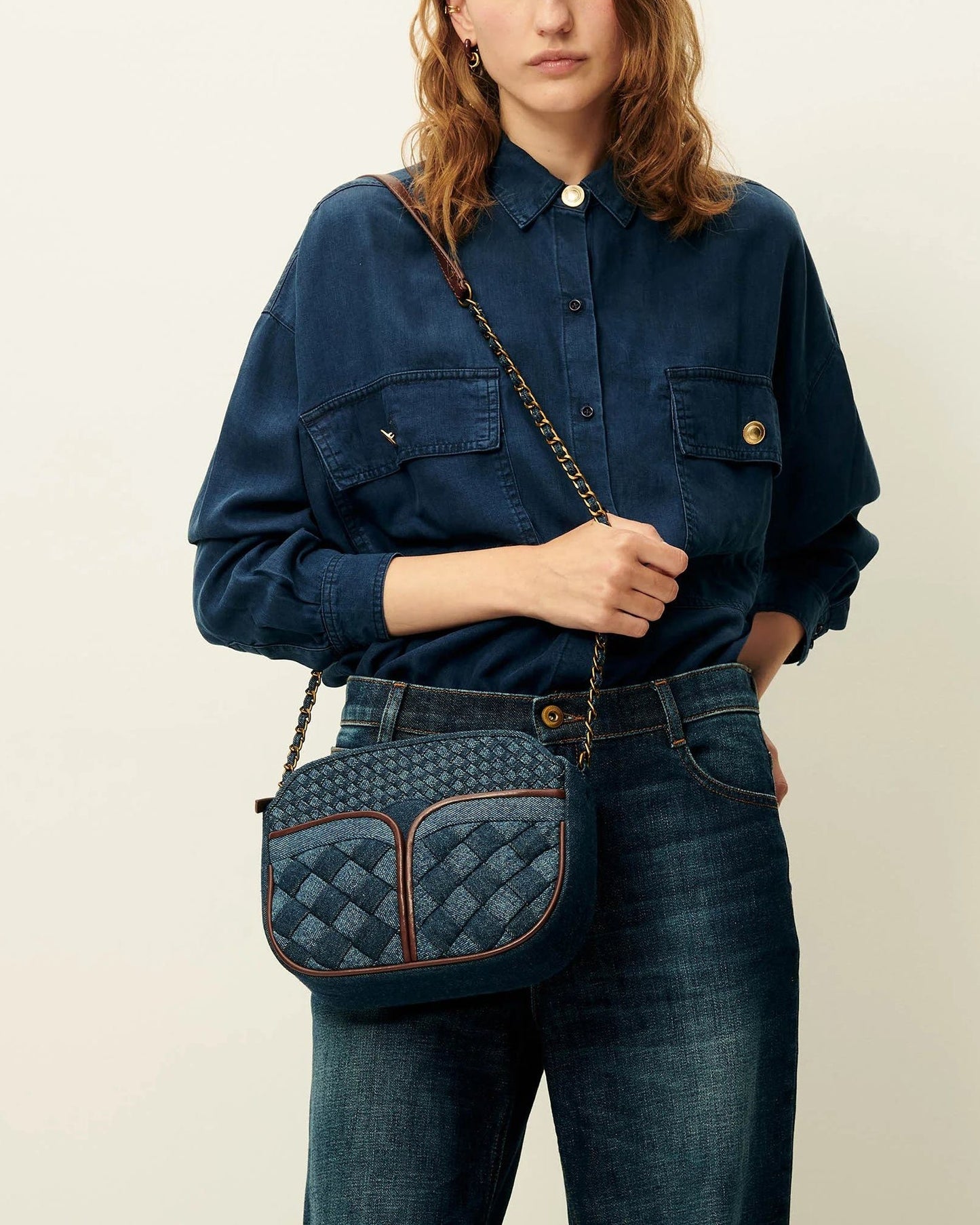 Crossbody Bag Divine Br Divine Braided Denim-Blue