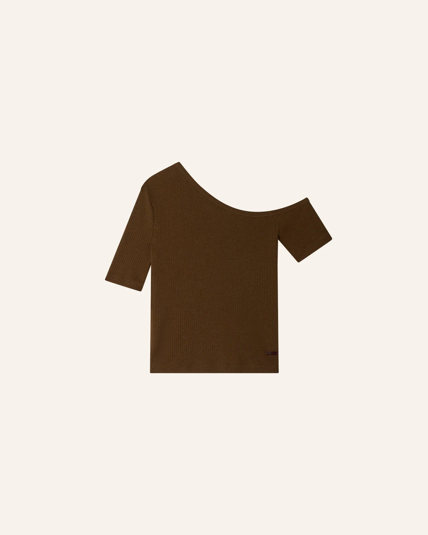 Women Fitted Short-Sleeve T-Shirt Ribbed Jersey - Baobab