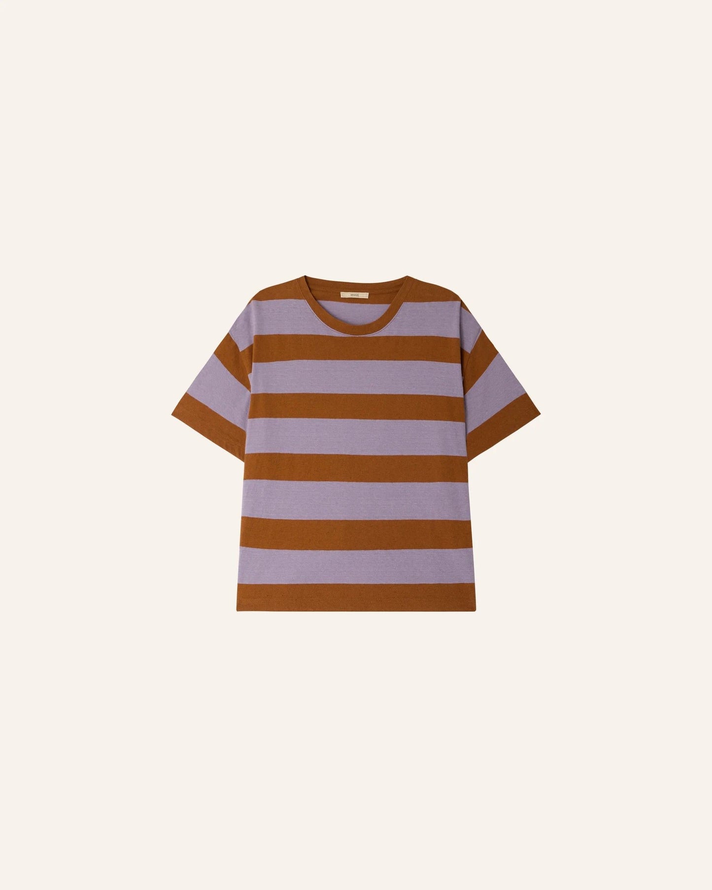 Unisex Tshirt Cotton-Linen Jersey - Multicolor Stripe