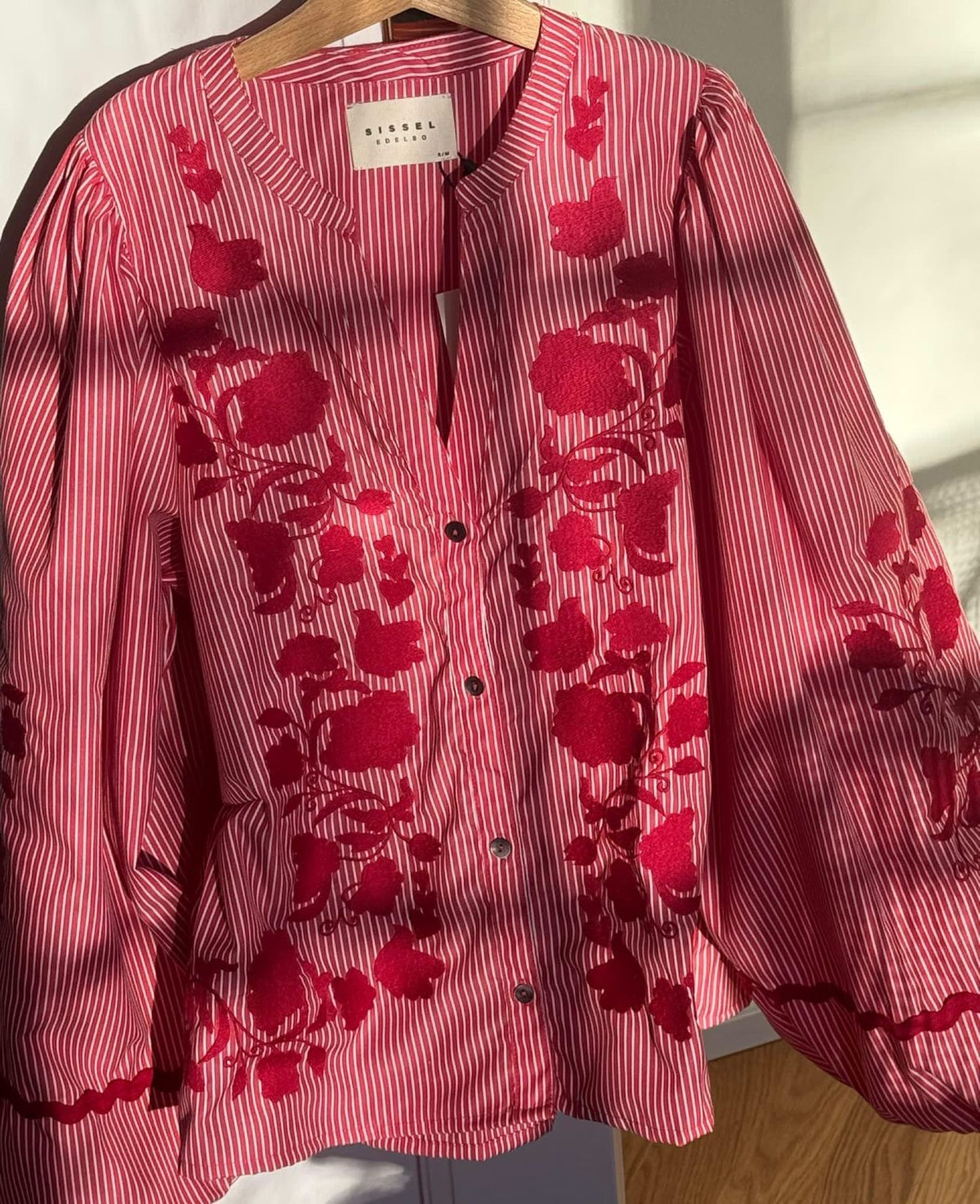 SISSEL EDELBO | Juliane Top - Red Stripe Balloon Sleeve Blouse