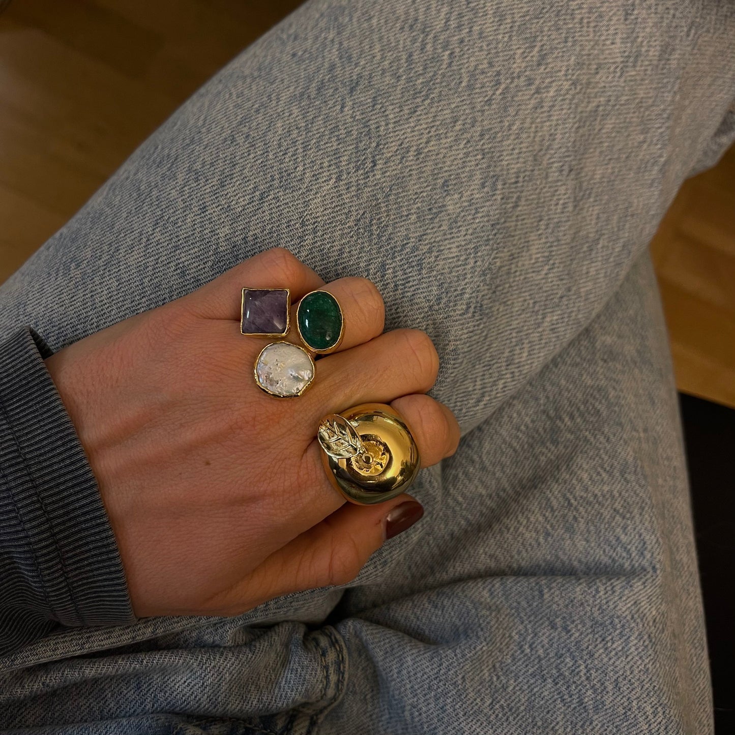 Ring Avant-garde Green