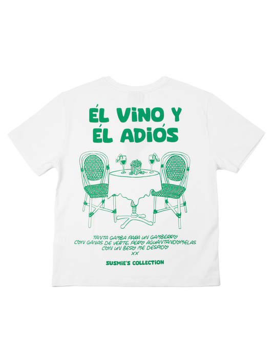 Tshirt El Vino Y Ei Ad El Vino Adios White