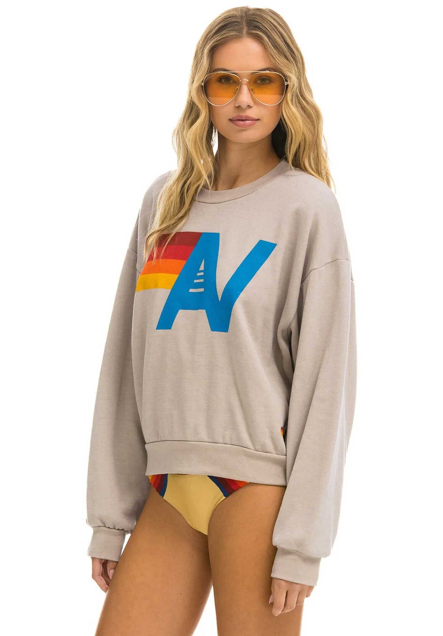 Sweatshirt Logo Crew Swrxlo Sand