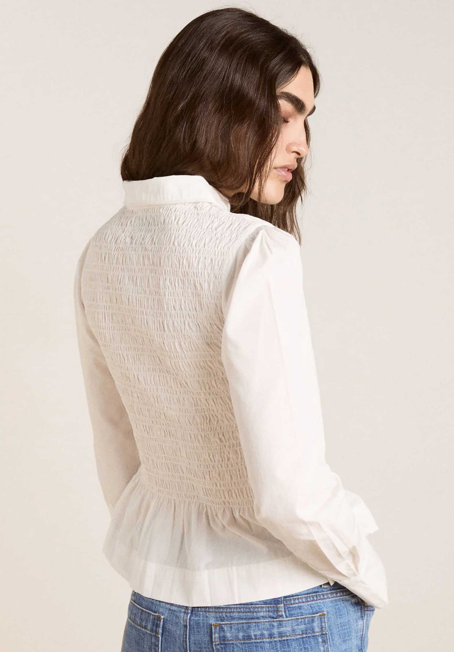 Aw25-dm-2026 Hazel Shirred White