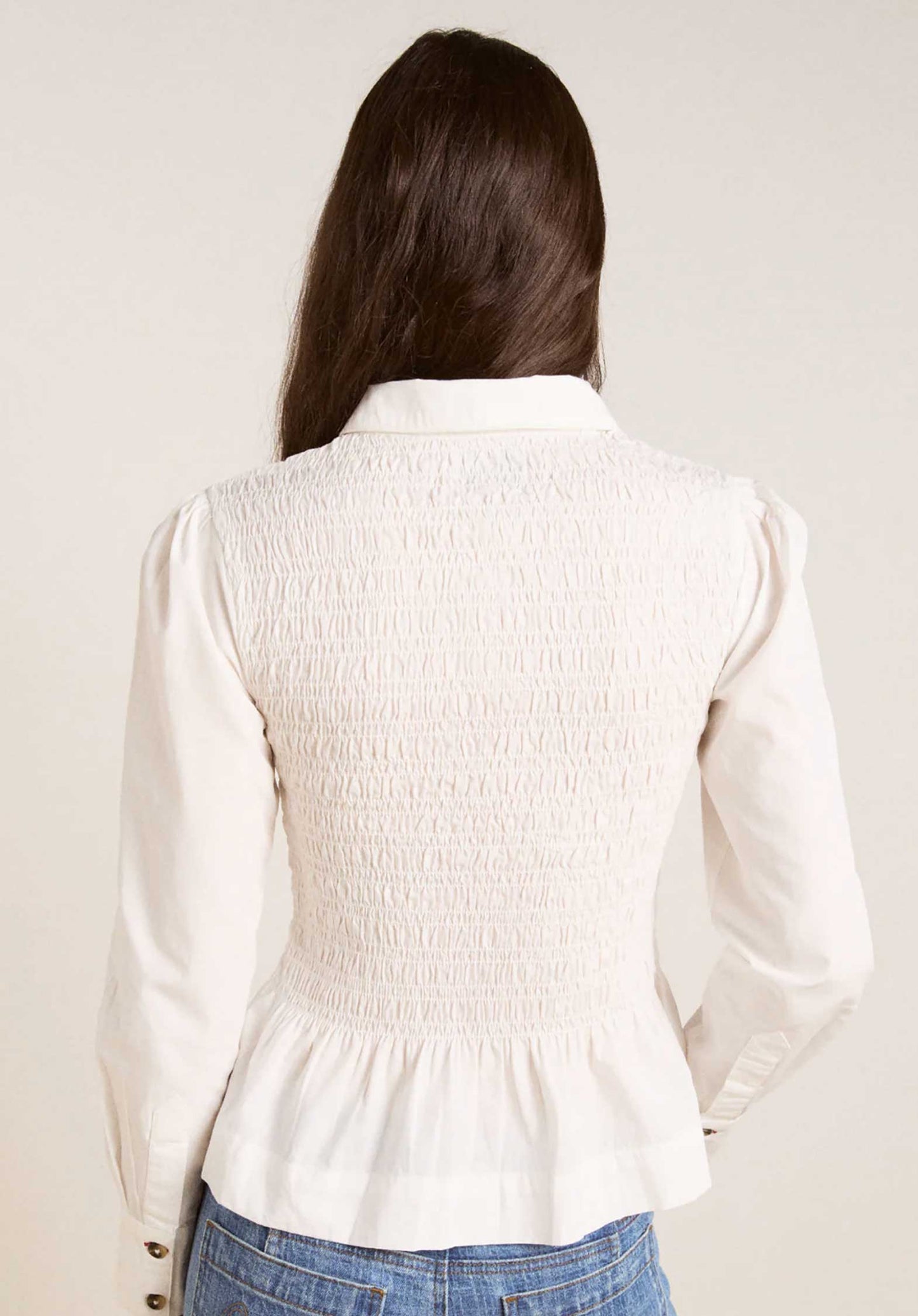 Aw25-dm-2026 Hazel Shirred White