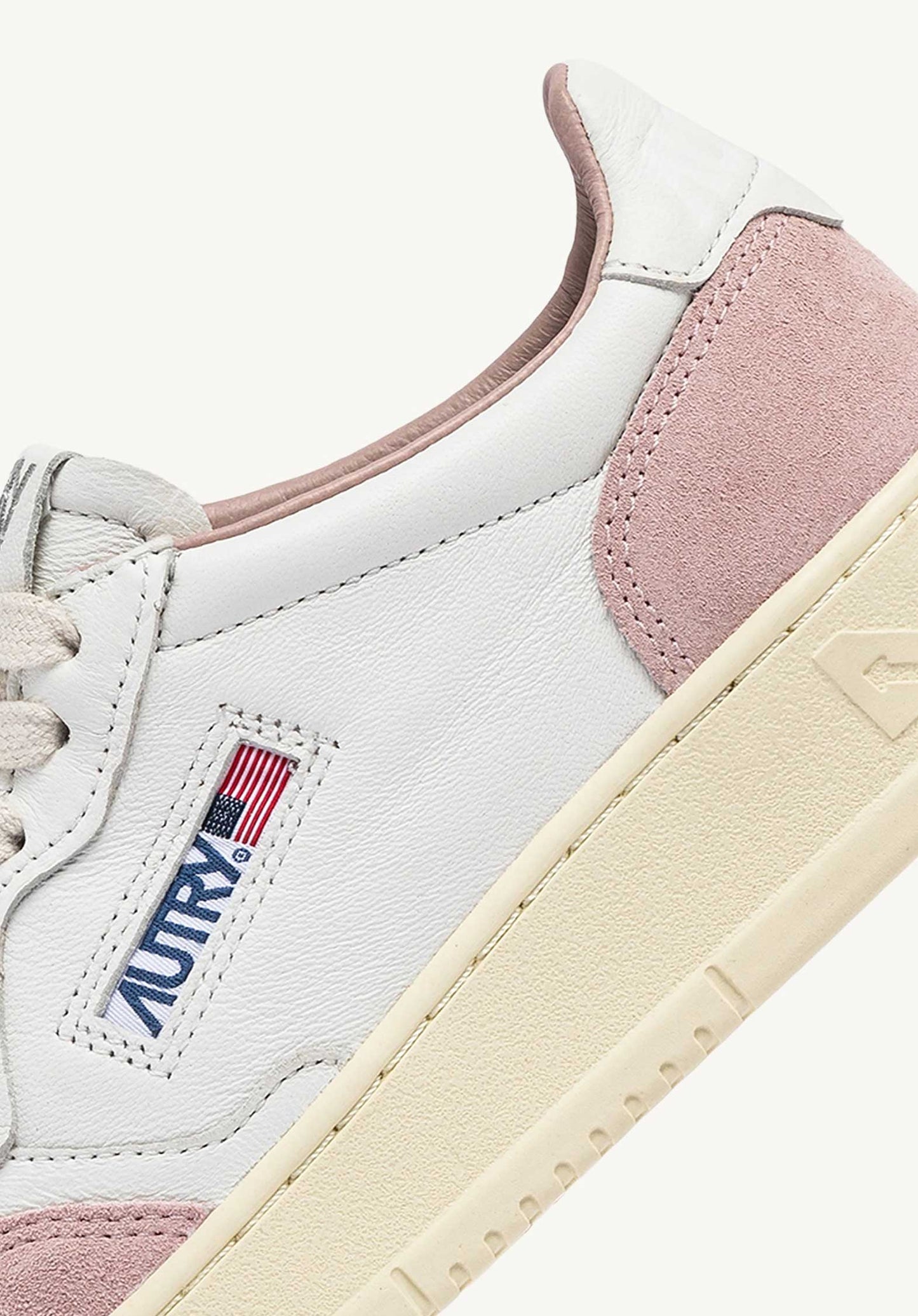 Autry | Medalist Low GS Sneaker - White with Powder Green Heel White-Powder