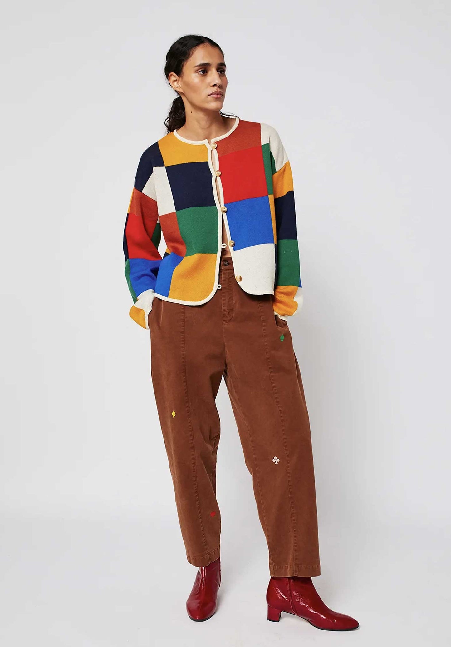 Pants Embroi 225ad036 Brown