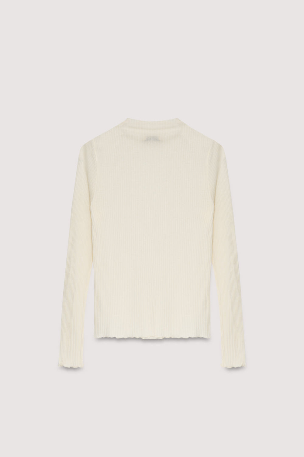 The New Society | Enea High-Neck Ribbed Tee - Moonlight-White