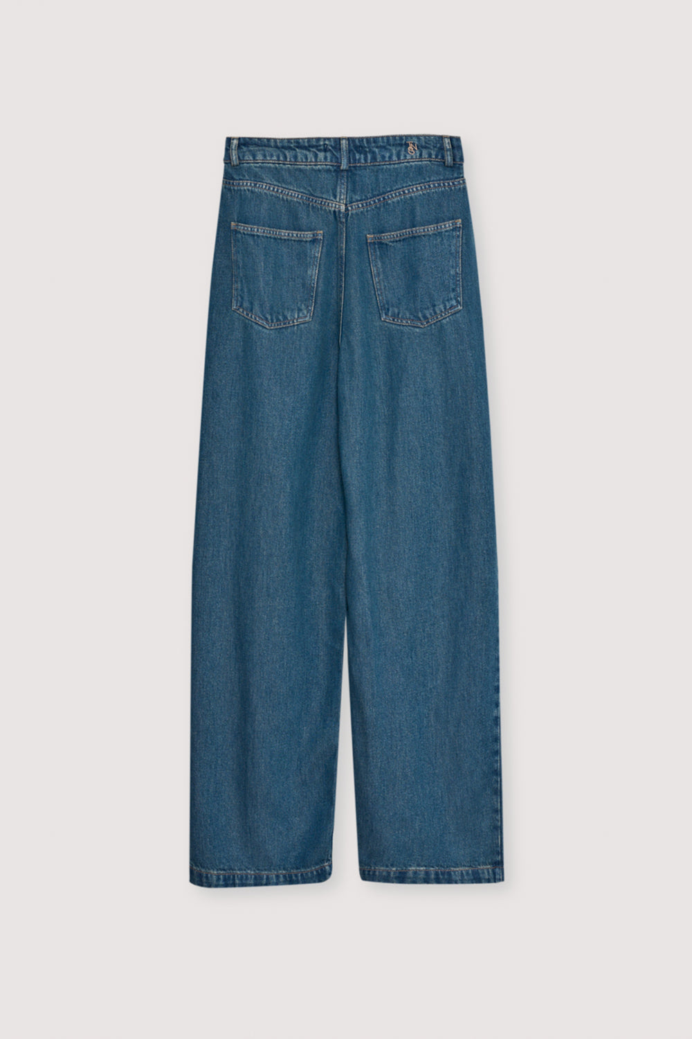 The New Society | Tencel Straight-Leg Pant in Blue-Denim