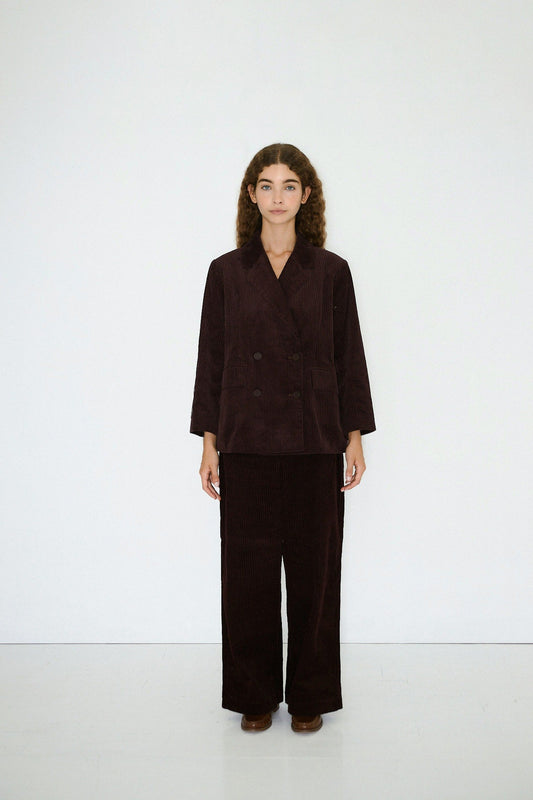 Aw25-627 Corduroy Blazer Burgundy