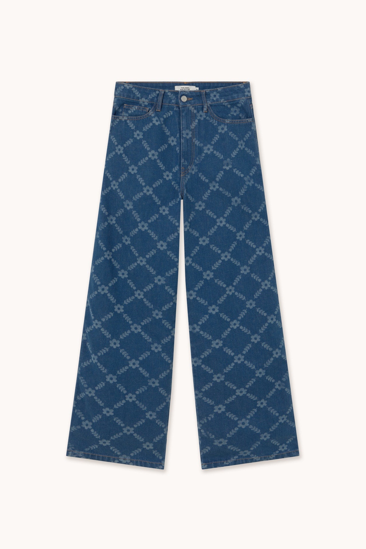 Aw25-746 Flower Grid Be D Light-Navy