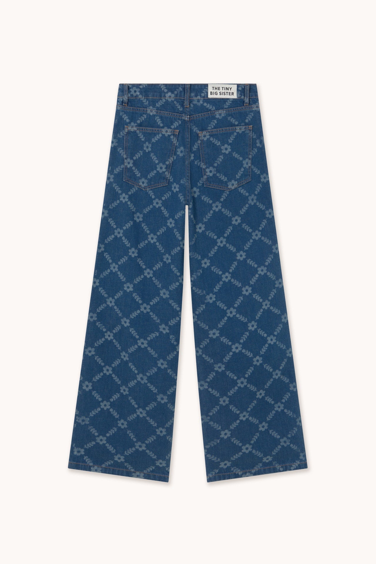 Aw25-746 Flower Grid Be D Light-Navy