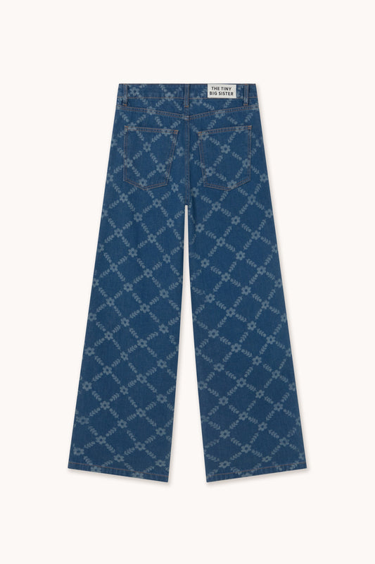 Aw25-746 Flower Grid Be D Light-Navy