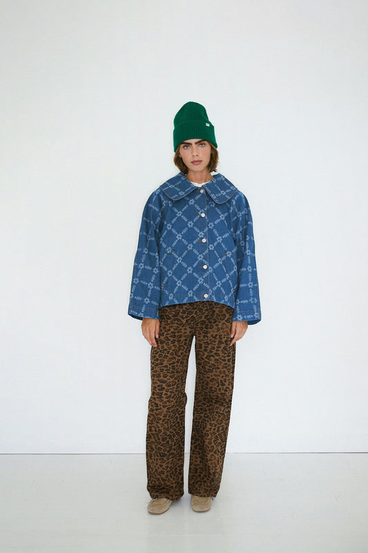 Aw25-745 Flower Grid De J Light-Navy