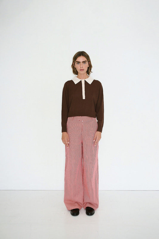 Aw25-677 Frank Cont Swea Chocolate