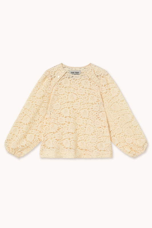 Aw25-601 Lace Button Blou Light-Cream