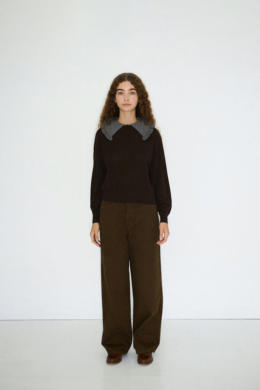 Aw25-692 Sara Sweater Dark-Brown