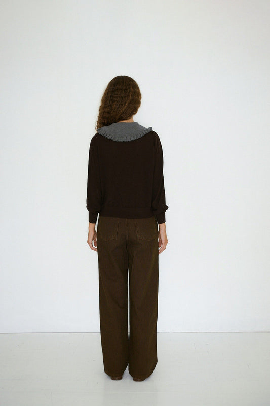 Aw25-692 Sara Sweater Dark-Brown