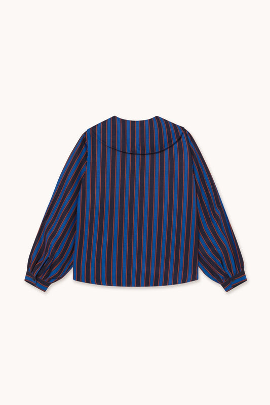 Aw25-617 Striped Blouse Navy