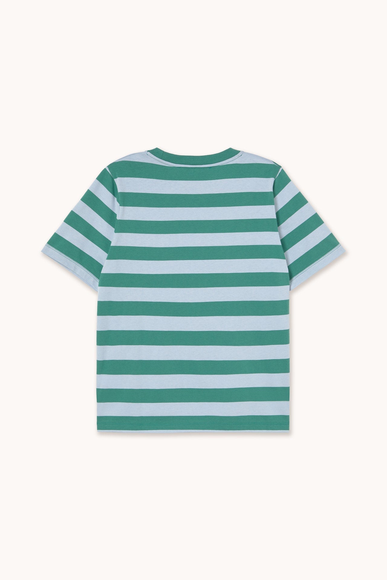 Aw25-776 Strip Basic Tee Dark-Green-Wash-Blue