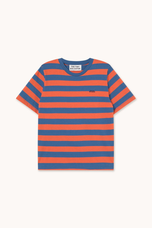 Aw25-776 Strip Basic Tee Light-Navy-Red