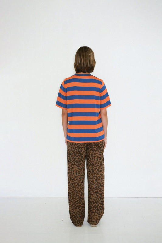 Aw25-776 Strip Basic Tee Light-Navy-Red