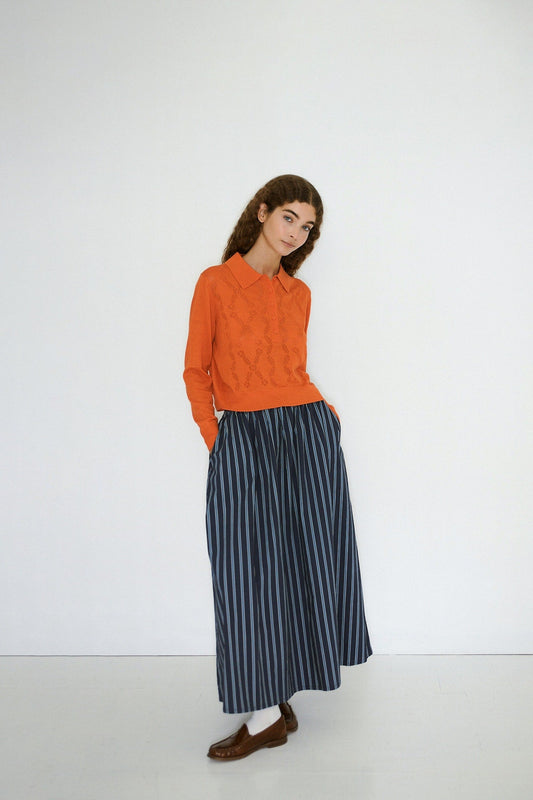 Aw25-631 Strip Volume Ski Navy