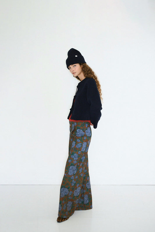 Aw25-700 Tie Detail Cardi Navy