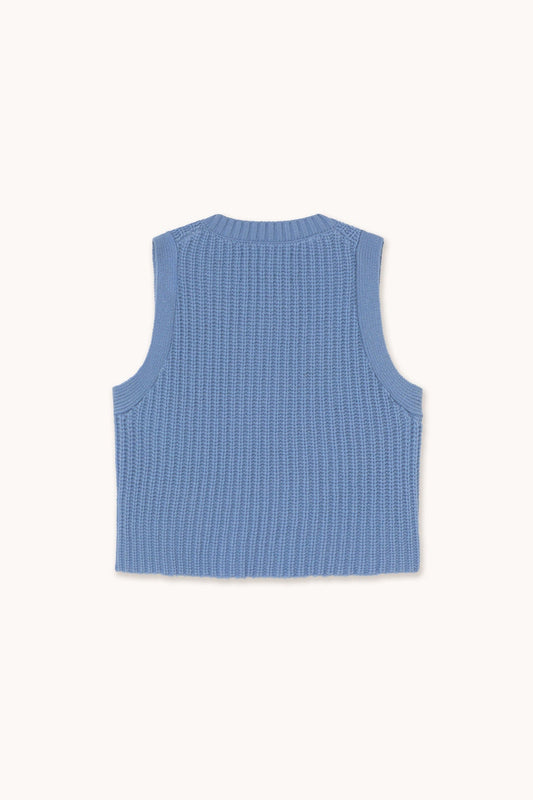 Aw25-701 Tie Detail Vest Denim-Blue