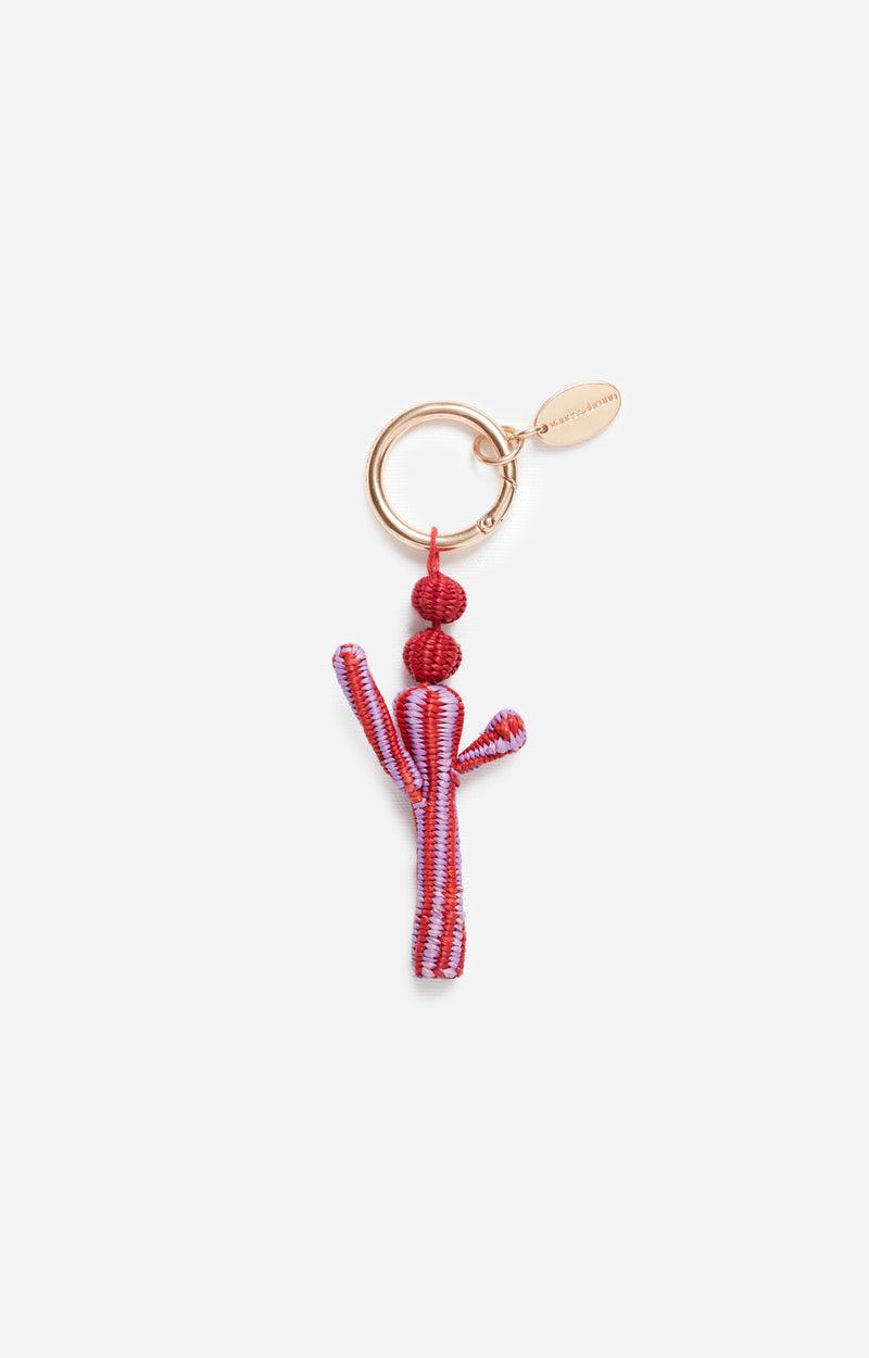 Vanessa Bruno | Iraca Palm Cactus Charm - Handwoven Violet