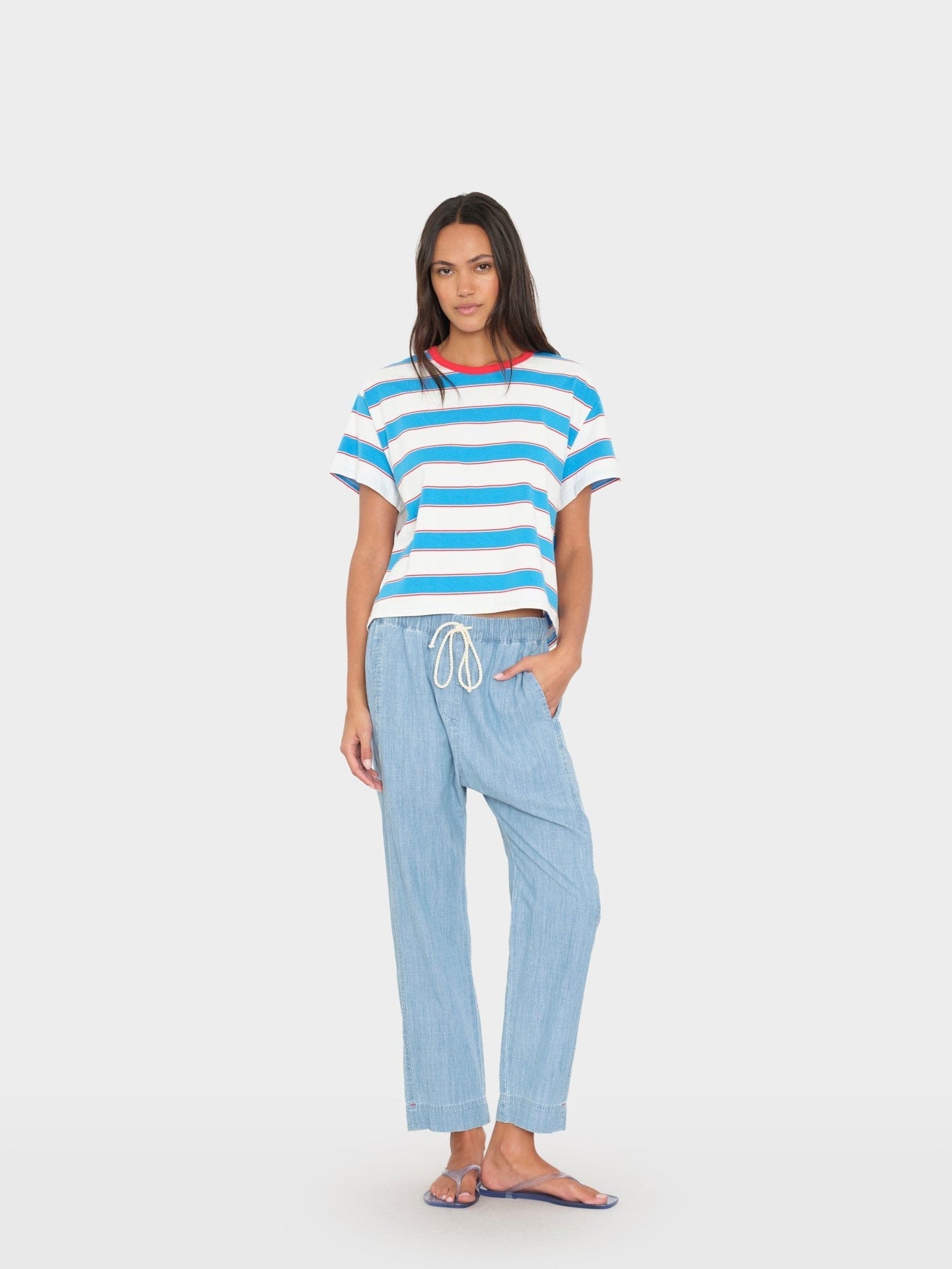 Xirena | Draper Pull-On Chambray Pant - Slate-Sky