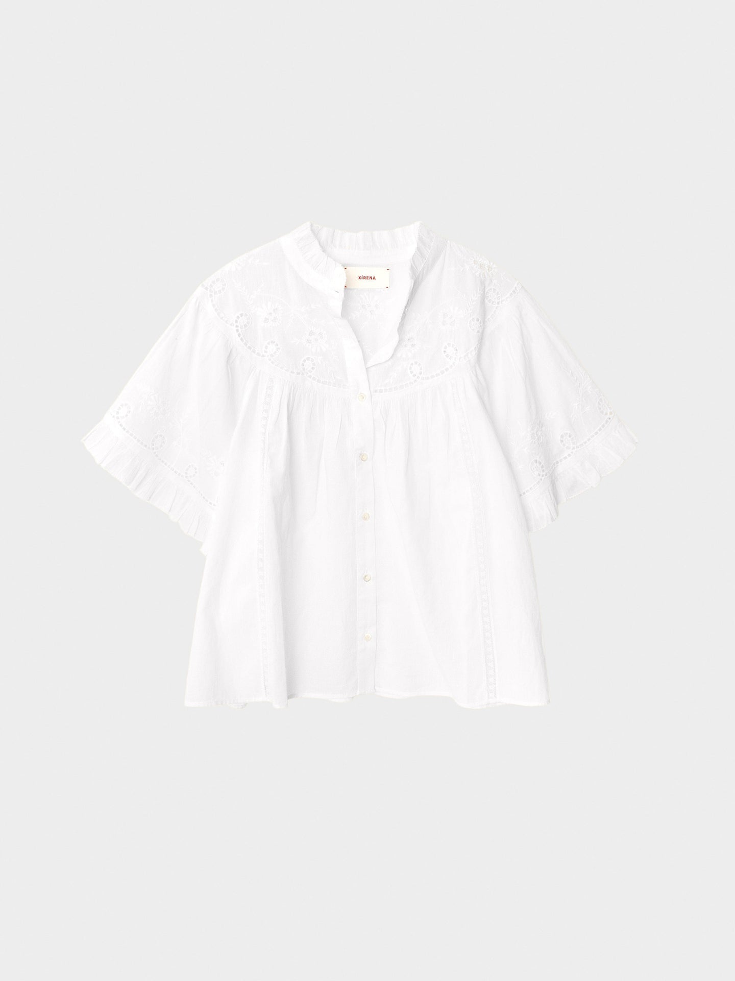 Xirena | Mae Shirt - Ruffled Cotton Voile Blouse White