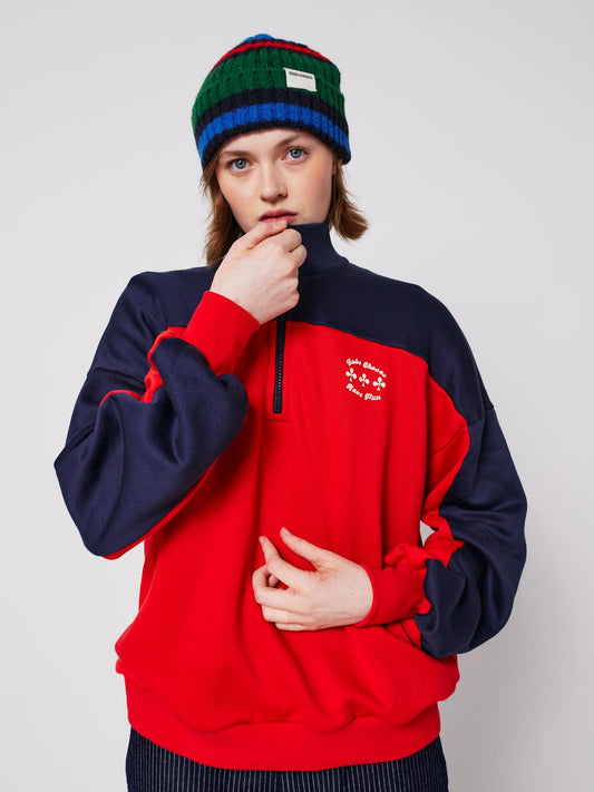 Sweatshirt Half Zi 225ad021 Red