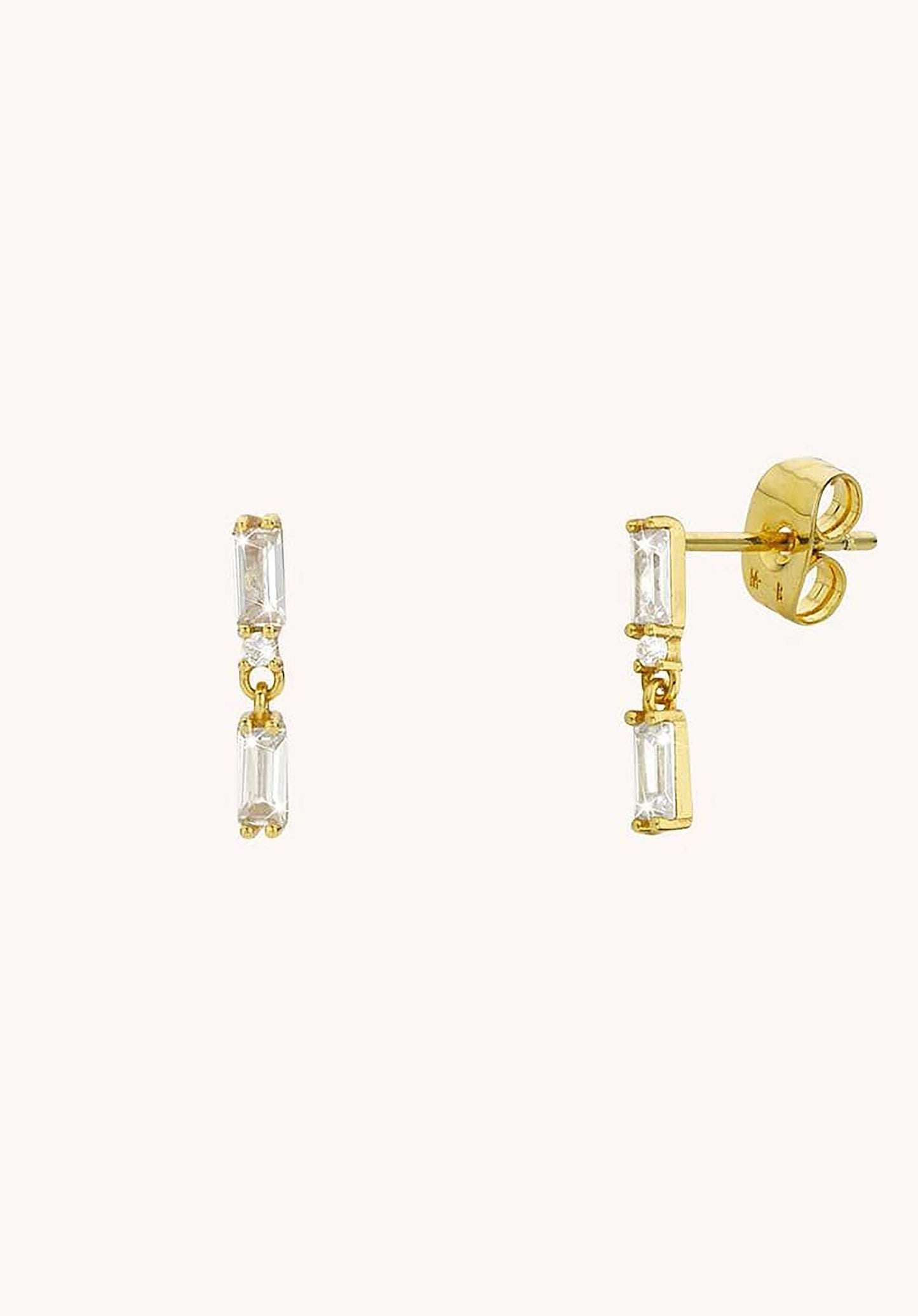 Earring Twice Baguette Bo-208g Gold