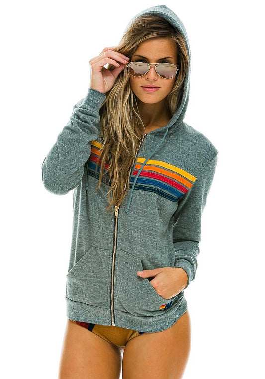 Sweater 5 Stripe Hdrs5 Heather-Grey