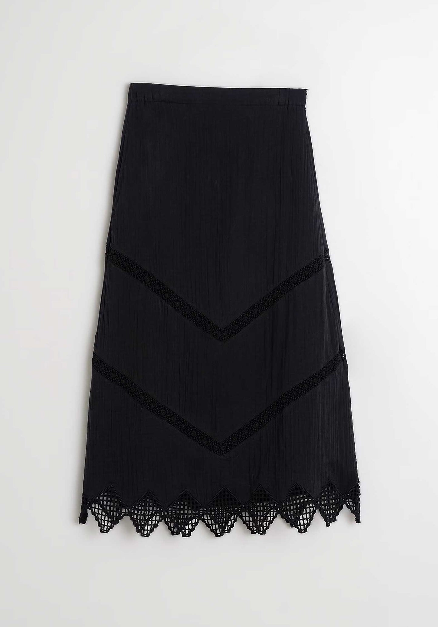 Double Gauze Skirt Bk208 Negro