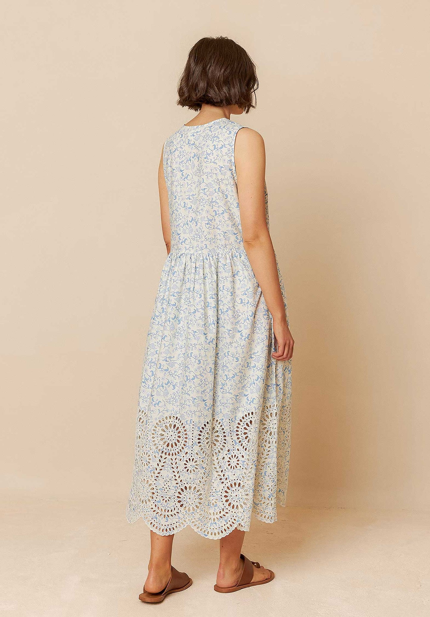 Embroidered Poplin D Mc195 Azul