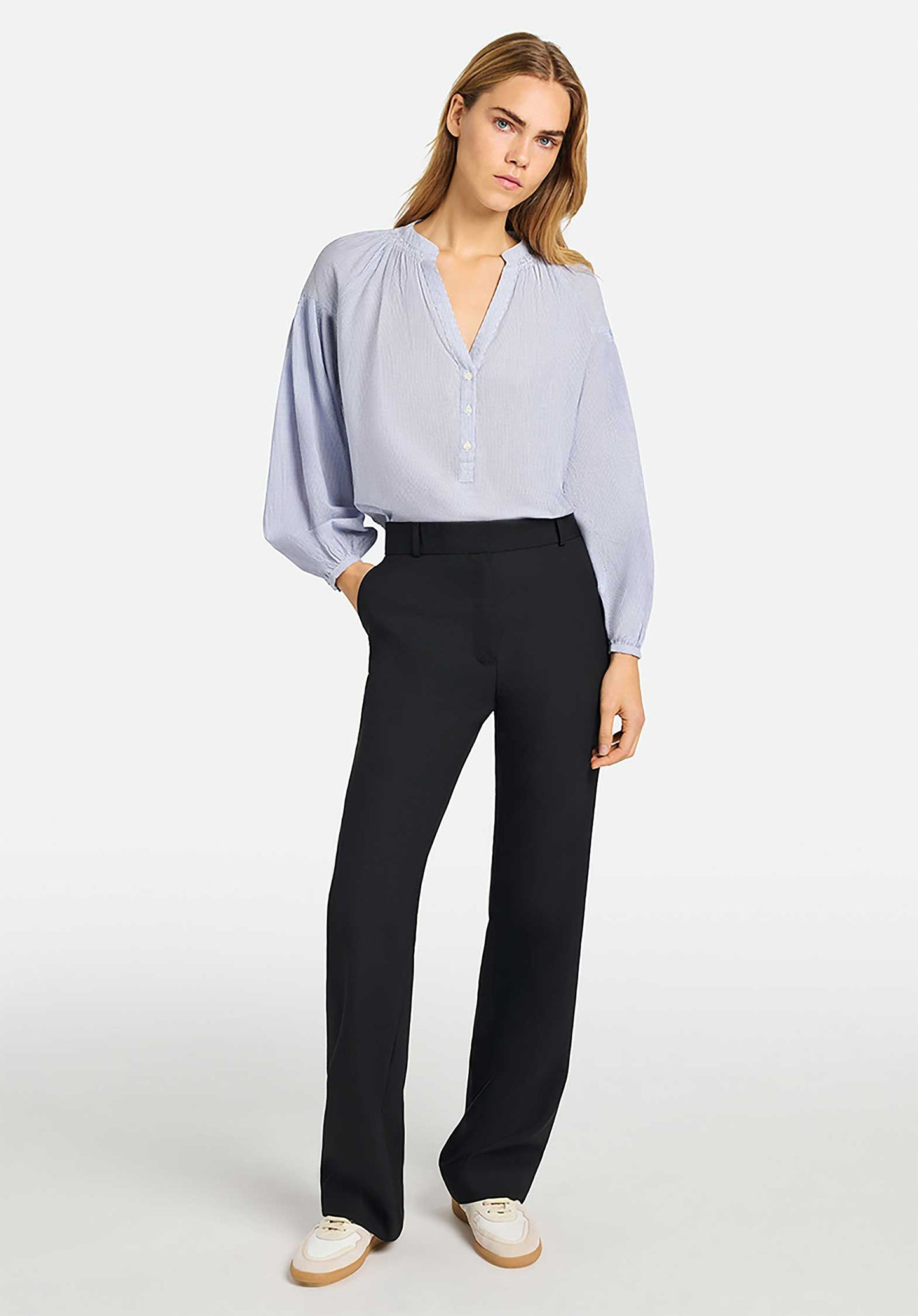 Vanessa Bruno | Striped Cotton Nipoa Blouse - Bohemian Elegance Blanc-Bleu