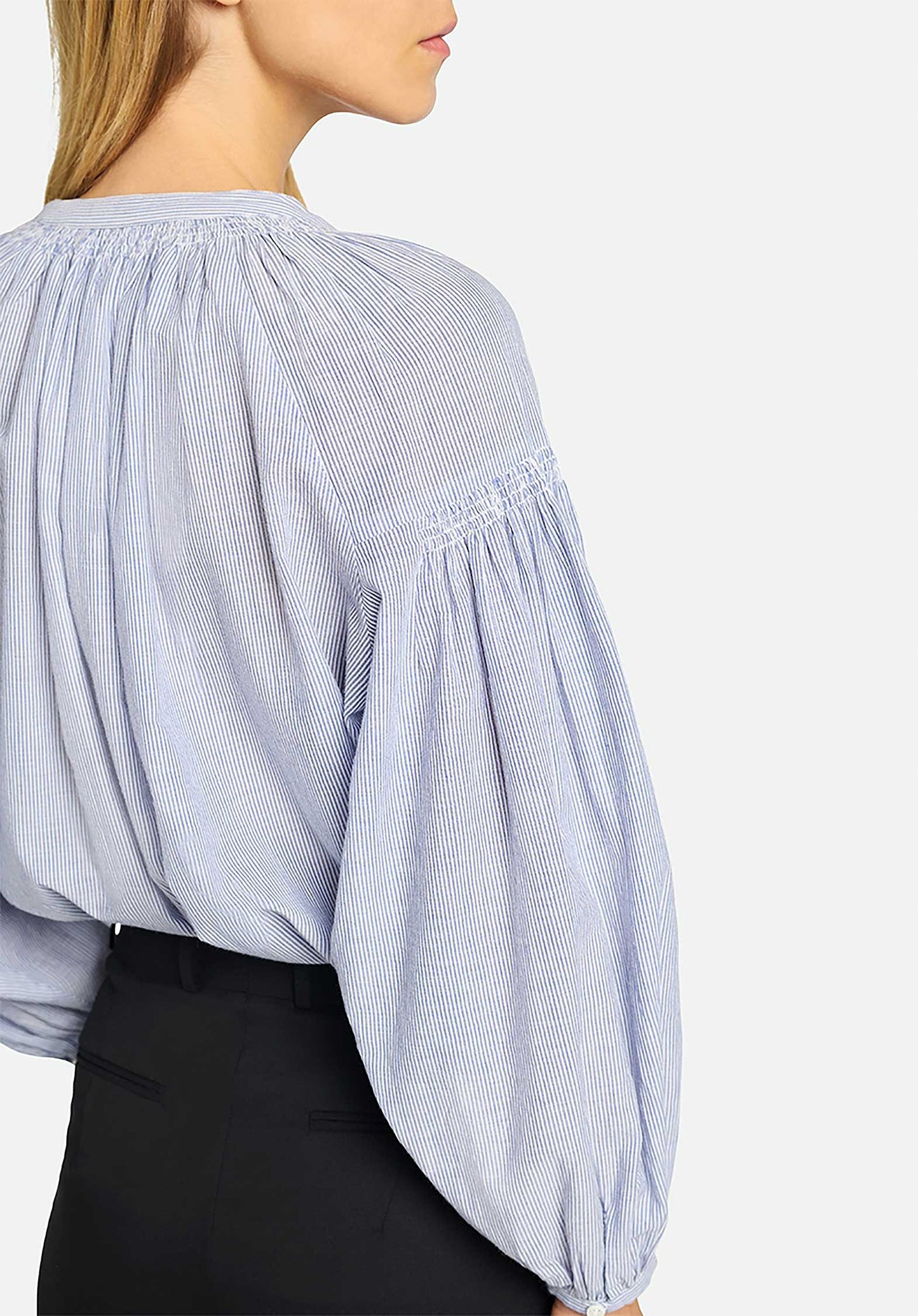 Vanessa Bruno | Striped Cotton Nipoa Blouse - Bohemian Elegance Blanc-Bleu